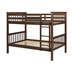 Solid Pine Wood Twin Over Twin Bunk Bed - Walnut