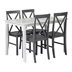5-Piece Solid Wood Farmhouse Dining Set - White & Grey