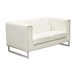 Chelsea Leatherette Loveseat with Metal Leg - White - DIA1712