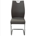 Set of Two London Dining Chairs in Grey Fabric with Chrome Base - DIA1851