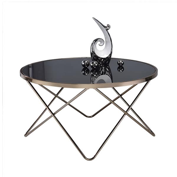 Valora Black Glass and Champagne Coffee Table 
