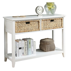 Flavius Two-Drawer White Console Table 