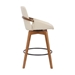 Baylor Swivel Wood Bar Counter Height Bar Stool in Cream Faux Leather - ARL1002