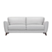Jedd Contemporary Sofa in Genuine Dove Grey Leather with Brown Wood Legs - ARL1064
