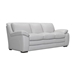 Zanna Contemporary Sofa in Genuine Dove Grey Leather with Brown Wood Legs - ARL1066