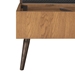 Coco Rustic Oak Wood Upholstered Leather King Platform Bed - ARL1067