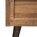 Coco Rustic Oak Wood Upholstered Leather Queen Platform Bed - ARL1068