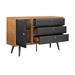 Coco Rustic Oak Wood and Leather Dresser - ARL1069