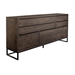 Nevada Rustic Oak Wood Sideboard In Dark Brown - ARL1074