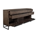 Nevada Rustic Oak Wood Sideboard In Dark Brown - ARL1074