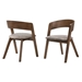 Jackie Mid-Century Upholstered Dining Chairs in Walnut finish - Set of 2 - ARL1079