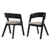 Jackie Mid-Century Upholstered Dining Chairs in Black finish - Set of 2 - ARL1080