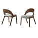 Polly Mid-Century Grey Upholstered Dining Chairs in Walnut Finish - Set of 2 - ARL1083