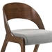 Polly Mid-Century Grey Upholstered Dining Chairs in Walnut Finish - Set of 2 - ARL1083
