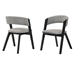 Rowan Grey Upholstered Dining Chairs in Black Finish - Set of 2 - ARL1087