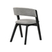 Rowan Grey Upholstered Dining Chairs in Black Finish - Set of 2 - ARL1087