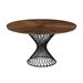 Cirque 54" Round Walnut Wood and Metal Pedestal Dining Table - ARL1091