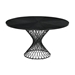 Cirque 54" Round Black Wood and Metal Pedestal Dining Table - ARL1092