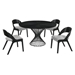 Cirque and Polly 5 Piece Black Round Dining Set - ARL1115