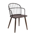 Bradley Steel Framed Side Chair in Black Powder Coated Finish and Walnut Glazed Wood - ARL1156