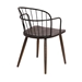 Bradley Steel Framed Side Chair in Black Powder Coated Finish and Walnut Glazed Wood - ARL1156