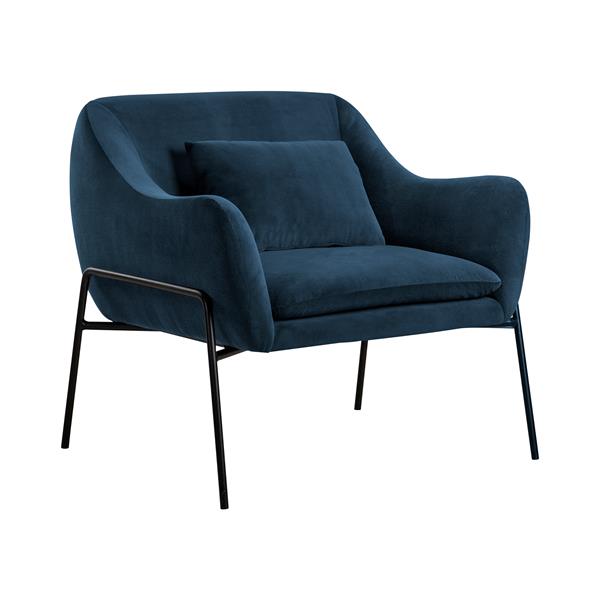 Karen Blue Velvet Modern Accent Chair 