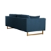 Lenox Blue Velvet Modern Sofa with Brass Legs - ARL1196
