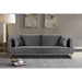 Lenox Grey Velvet Modern Sofa with Brass Legs - ARL1197