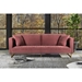 Lenox Pink Velvet Modern Sofa with Brass Legs - ARL1198