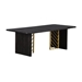 Monaco Black Wood Coffee Table with Antique Brass Accent - ARL1217