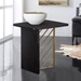 Monaco Black Wood Side Table with Antique Brass Accent - ARL1219