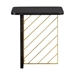 Monaco Black Wood Side Table with Antique Brass Accent - ARL1219