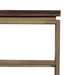 Faye Rustic Brown Wood Console Table with Shelf and Antique Brass Metal Base - ARL1221