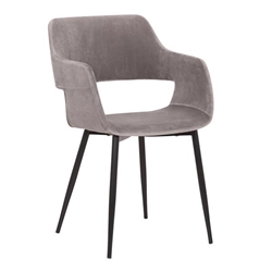 Ariana Mid-Century Grey Open Back Dining Accent Chair 