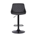 Anibal Contemporary Adjustable Bar Stool in Black Powder Coated Finish and Grey Faux Leather - ARL1232