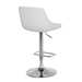 Anibal Contemporary Adjustable Bar Stool in Chrome Finish and White Faux Leather - ARL1233