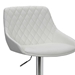 Anibal Contemporary Adjustable Bar Stool in Chrome Finish and White Faux Leather - ARL1233