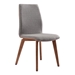 Archie Mid-Century Dining Chair in Walnut Finish and Gray Fabric - Set of 2 - ARL1234