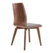 Archie Mid-Century Dining Chair in Walnut Finish and Gray Fabric - Set of 2 - ARL1234