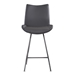Coronado Contemporary 26" Counter Height Bar Stool in Brushed Grey Powder Coated Finish and Grey Faux Leather - ARL1235