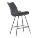 Coronado Contemporary 26" Counter Height Bar Stool in Brushed Grey Powder Coated Finish and Grey Faux Leather - ARL1235