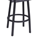 Balboa 30” Bar Height Bar Stool with Arms in Black Powder Coated Finish and Vintage Black Faux Leather - ARL1259