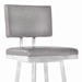 Balboa 26” Counter Height Bar Stool in Brushed Stainless Steel and Vintage Grey Faux Leather - ARL1261
