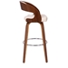 Shelly Contemporary 30" Height Swivel Bar Stool in Walnut Wood Finish and Cream Faux Leather - ARL1264