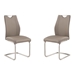 Bravo Contemporary Dining Chair In Coffee Faux Leather and Brushed Stainless Steel Finish - Set of 2 - ARL1268
