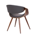 Butterfly Mid-Century Dining Chair in Walnut Finish and Gray Fabric - ARL1269