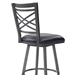 Fargo 26" Height Metal Counter Stool in Mineral Finish with Black Faux Leather - ARL1272