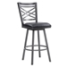 Fargo 30" Counter Height Metal Bar Stool in Mineral Finish with Black Faux Leather - ARL1273