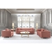 Cambridge Contemporary Sofa in Brushed Stainless Steel and Blush Velvet - ARL1279