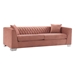 Cambridge Contemporary Sofa in Brushed Stainless Steel and Blush Velvet - ARL1279